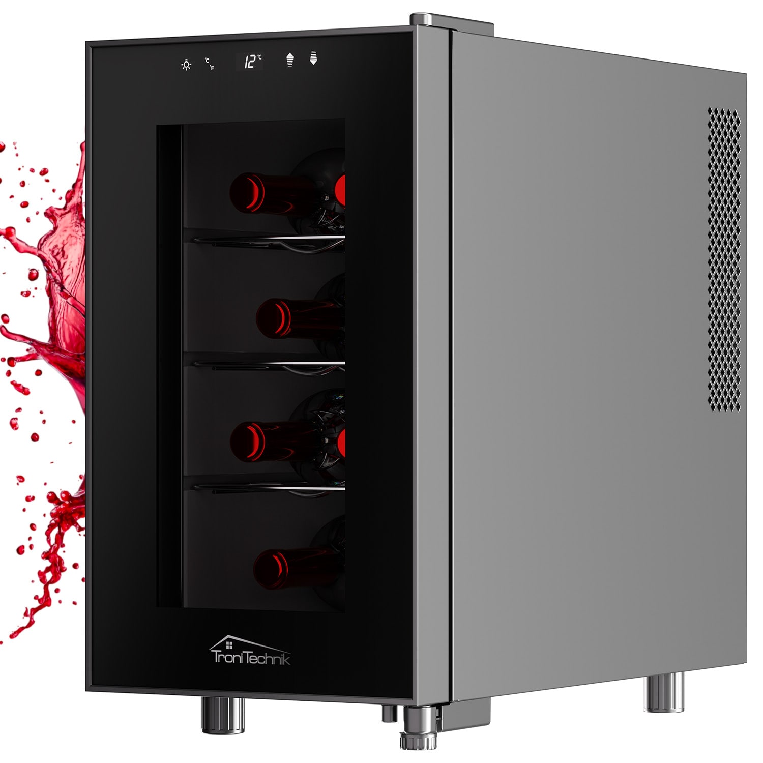 TroniTechnik&reg; Weink&uuml;hlschrank Marseille, Getr&auml;nkek&uuml;hlschrank, Minibar Weink&uuml;hler, 23 Liter, 8 Flaschen 