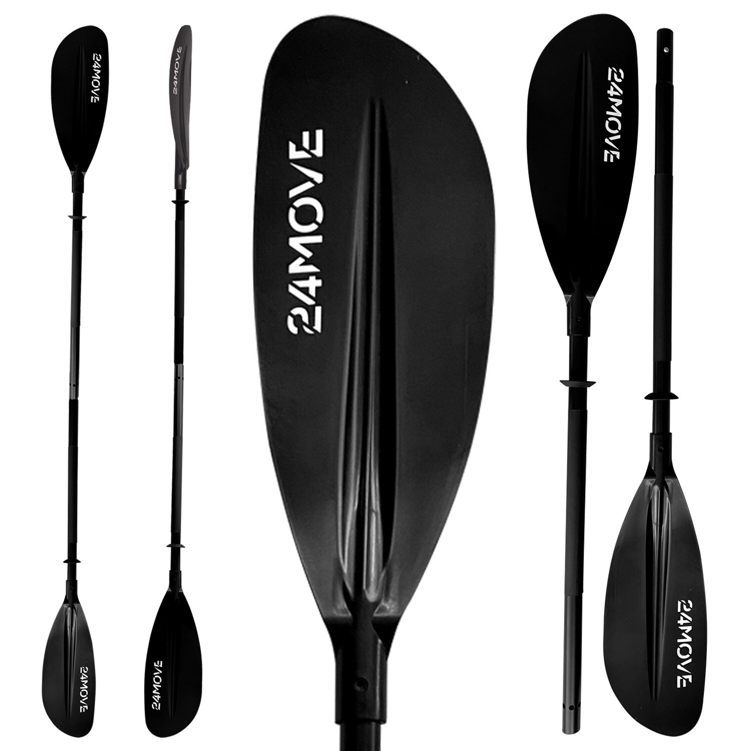 24MOVE&reg; Doppelpaddel LAGO Aluminium Paddel, Stand-Up Paddling, Paddel f&uuml;r Kajak, 220 cm, verstellbar 