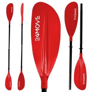 24MOVE® Doppelpaddel LAGO Aluminium Paddel, Stand-Up Paddling, Paddel für Kajak, 220 cm, verstellbar 