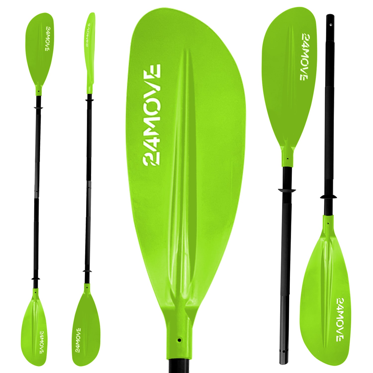 24MOVE&reg; Doppelpaddel LAGO Aluminium Paddel, Stand-Up Paddling, Paddel f&uuml;r Kajak, 220 cm, verstellbar 