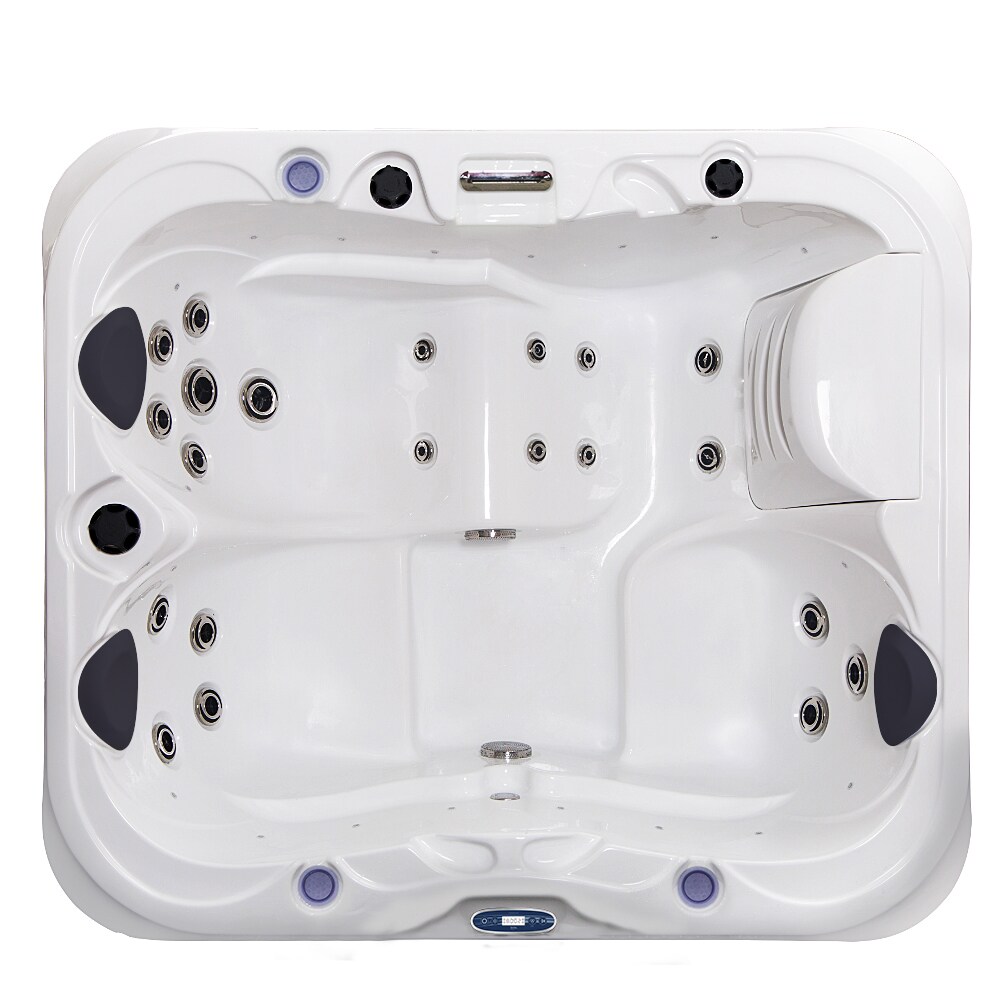 Tronitechnik&reg; Outdoor Whirlpool NISIDA mit Thermoabdeckung 3 Pl&auml;tze, 21 D&uuml;sen, 3-PS-Pumpe, LED-Beleuchtung, Farblichttherapie, Heizung, Wasserfall, vormontiert 