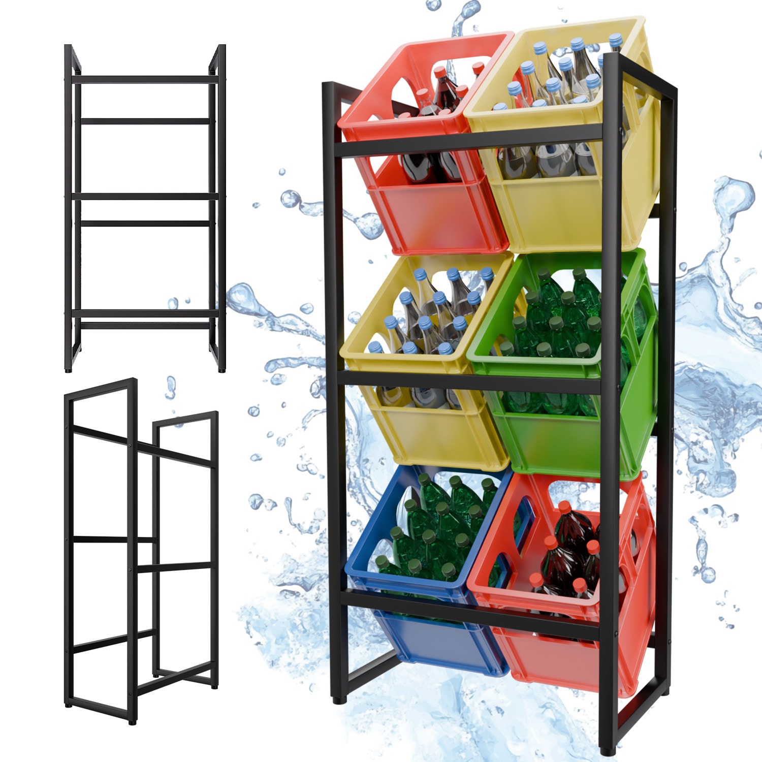 TroniTechnik&reg; Getr&auml;nkekistenregal 3 Kisten Kistenregal 3 K&auml;sten Bierkastenst&auml;nder Getr&auml;nkest&auml;nder 