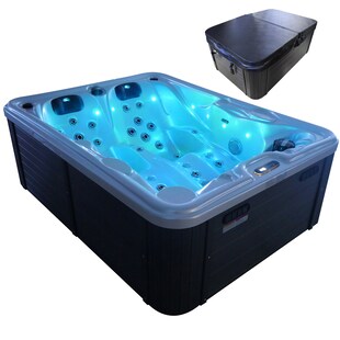Outdoor Whirlpool, 2 Personen, aus Sanitäracryl, winterfest isoliert, Joyonway Spa, Massagedüsen, Liegeplätze, LED, 620 Liter 