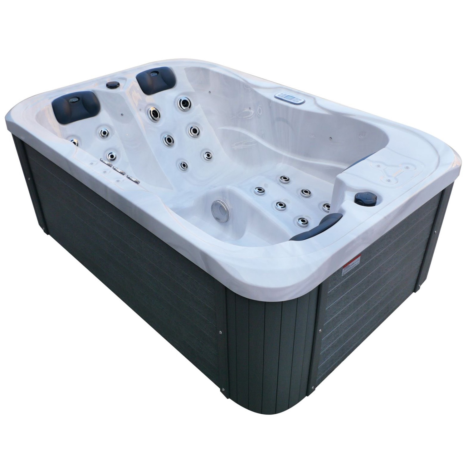 TroniTechnik&reg; Outdoor Whirlpool Spa TINO PRO, Isolierung Wei&szlig; Silber Marmoriert 195cm x 127cm Heizung, Hydromassage, zwei Pumpen 