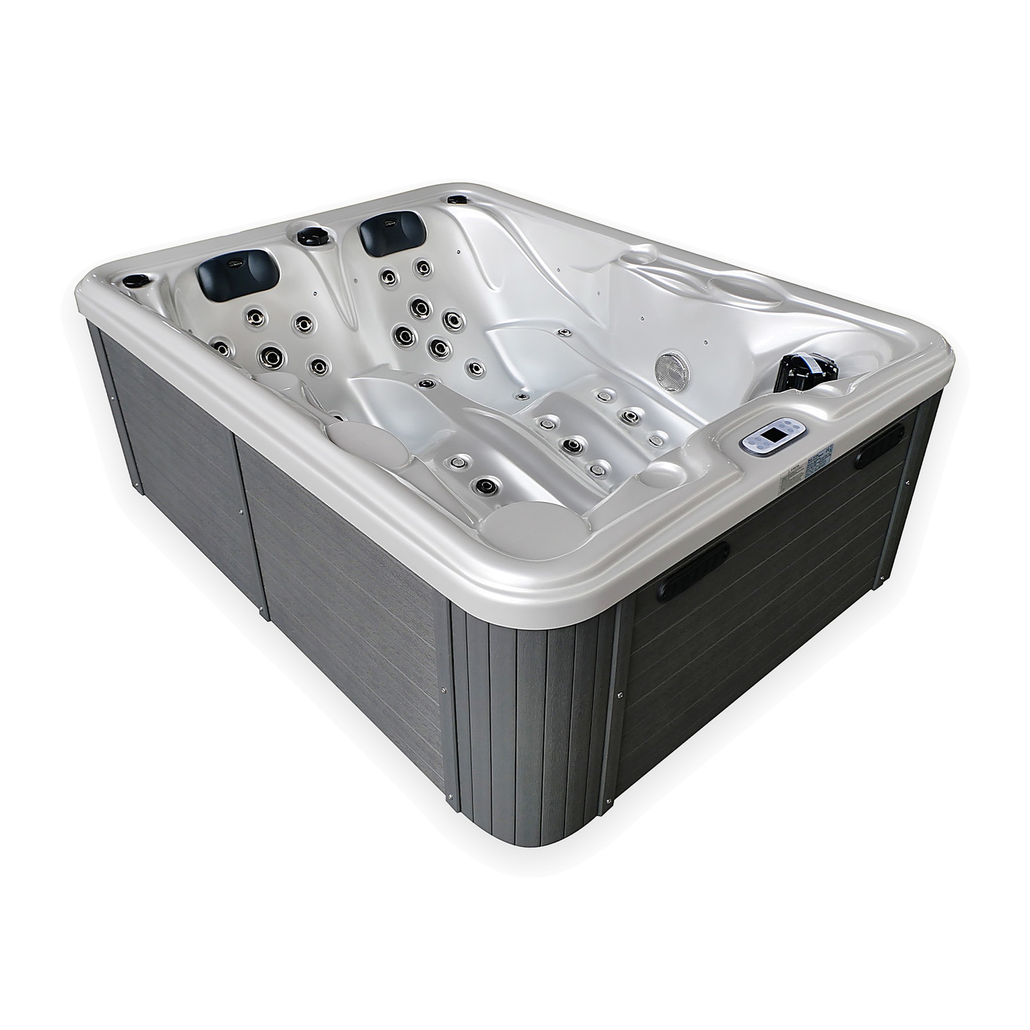 Tronitechnik&reg; Outdoor Whirlpool, 2 Personen, aus Sanit&auml;racryl, winterfest isoliert, Joyonway Spa inkl. Thermoabdeckung & Treppe 