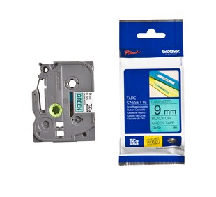 Brother Schriftband TZe-721 (lam.) Schwarz auf Grün 9mm x 8m 