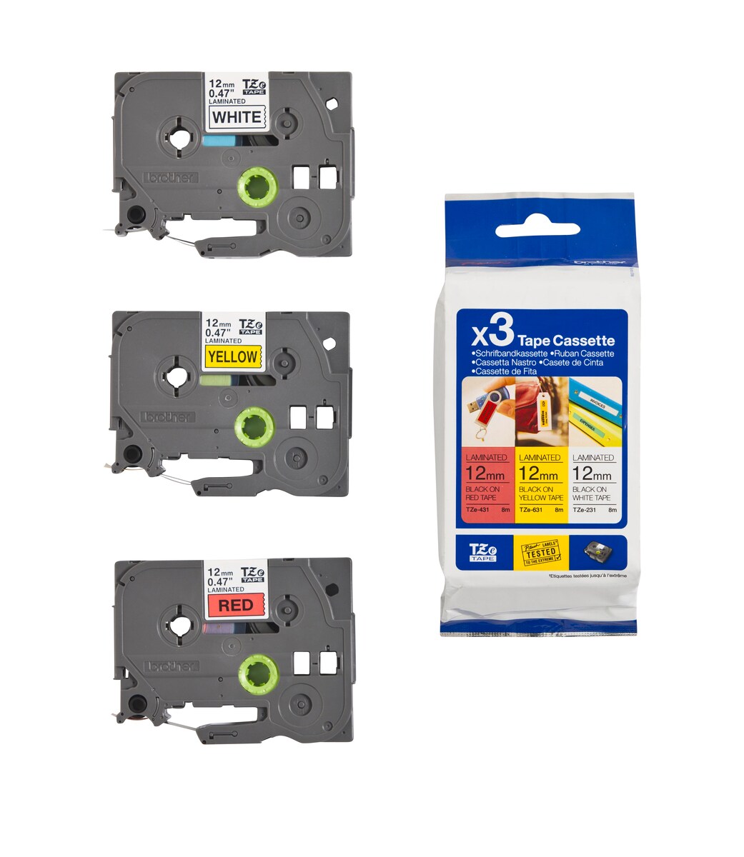 Brother Schriftband TZe-31M3 (TZe-231/-431/-631) 12mm x 8m 