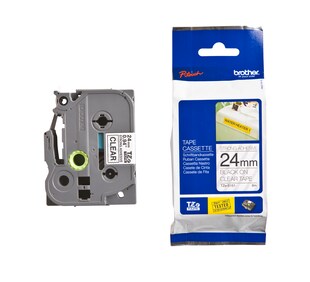 Schriftband TZe-S151 (extra st.) Schwarz auf transp. 24mm x 8m 