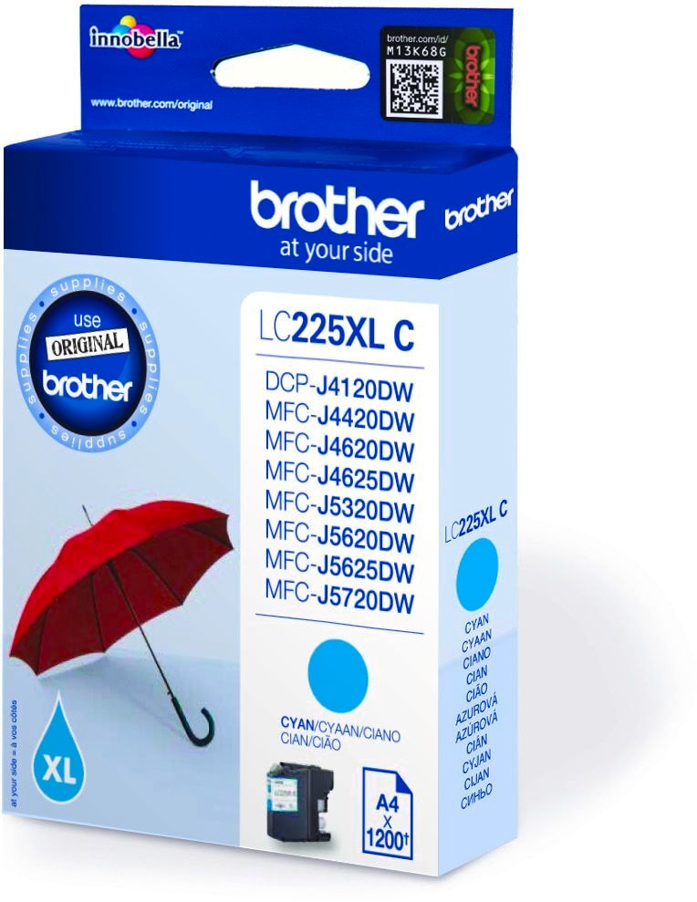Brother Tintenpatrone LC-225XLC Cyan (ca. 1200 Seiten) 
