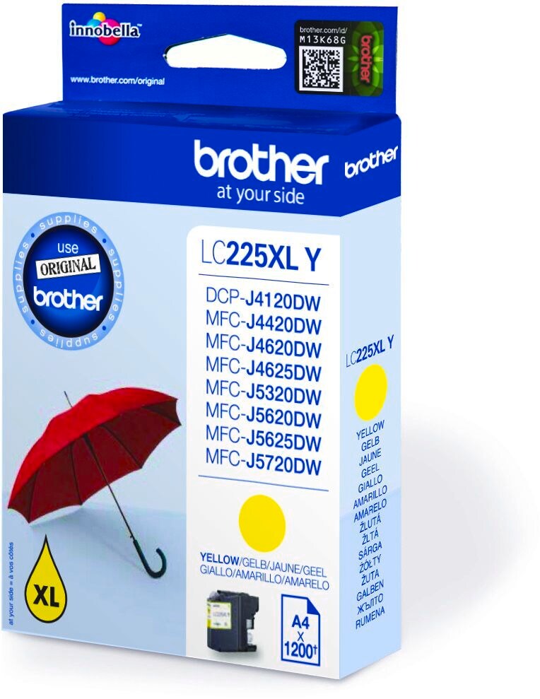 Brother Tintenpatrone LC-225XLY Gelb (ca. 1200 Seiten) 