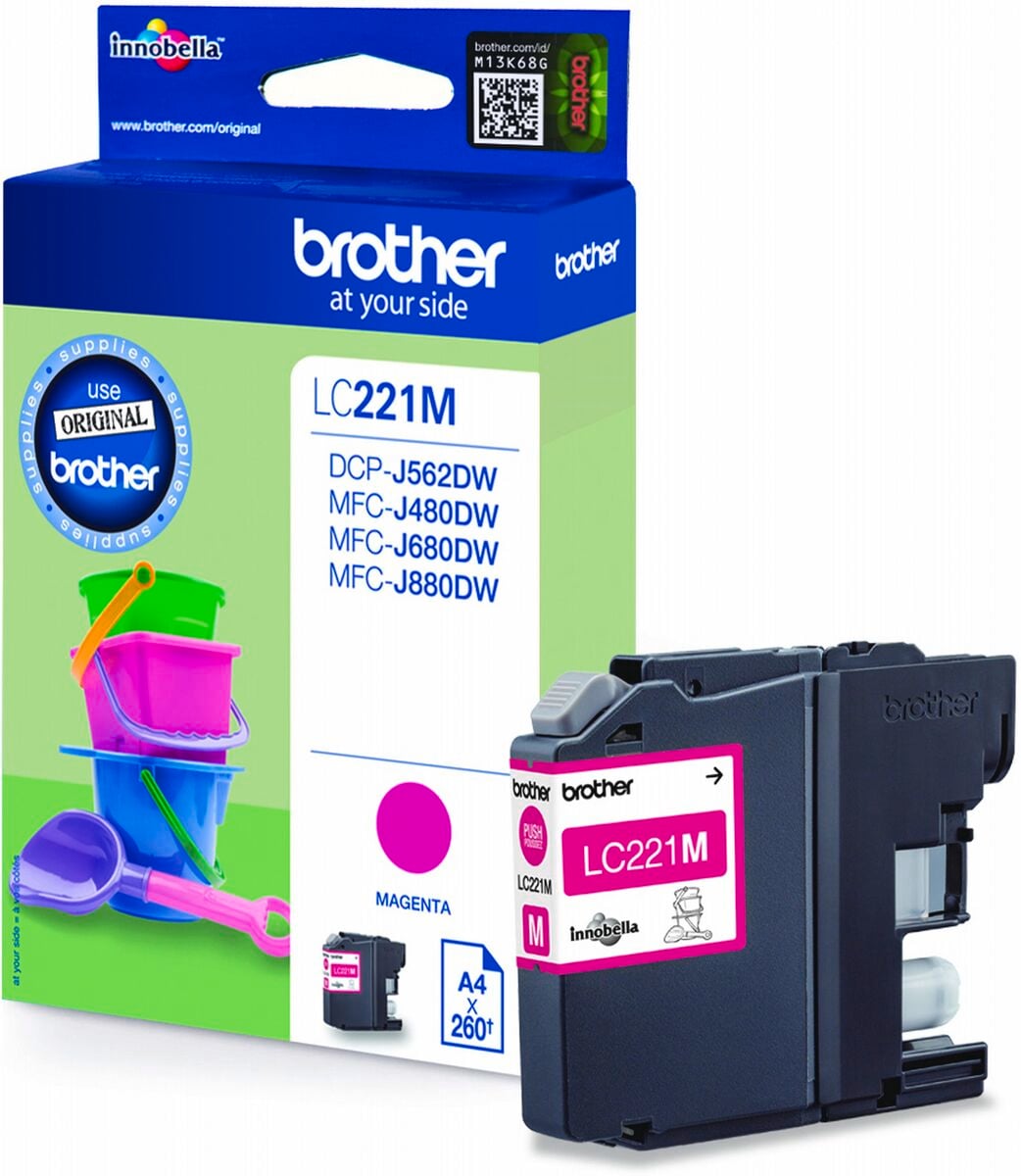 Brother Tintenpatrone LC-221M Magenta (ca. 260 Seiten) 