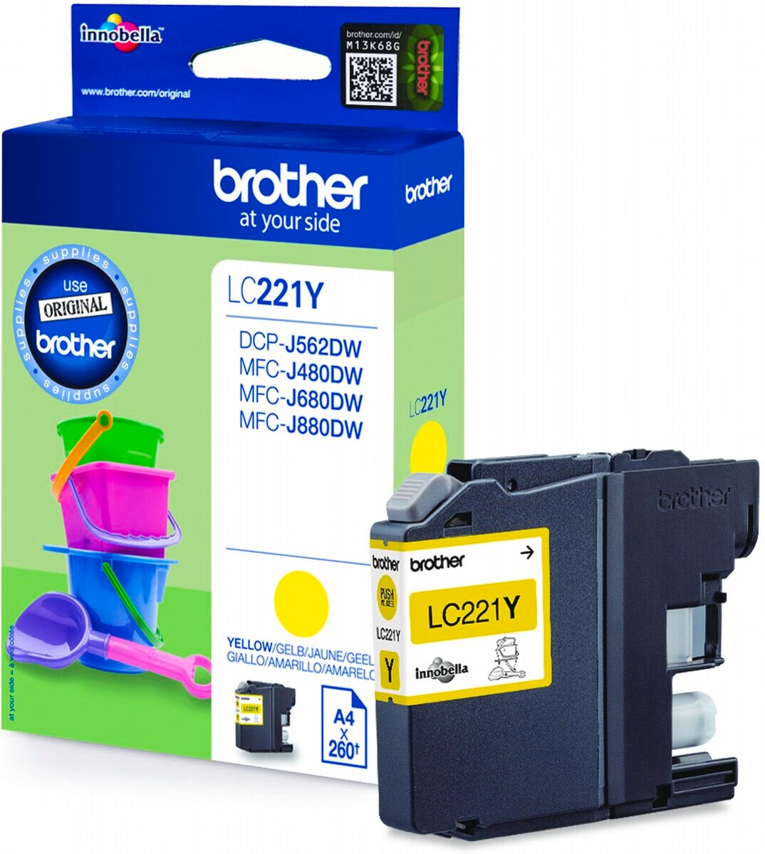 Brother Tintenpatrone LC-221Y Gelb (ca. 260 Seiten) 