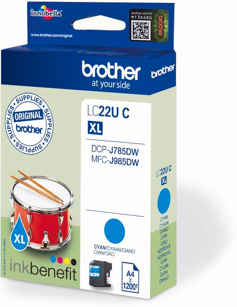 Brother Tintenpatrone LC-22UC Cyan (ca. 1200 Seiten) 