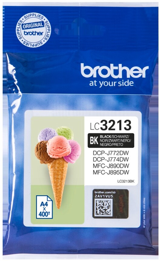 Brother Tintenpatrone LC-3213BK Schwarz (ca. 400 Seiten) 
