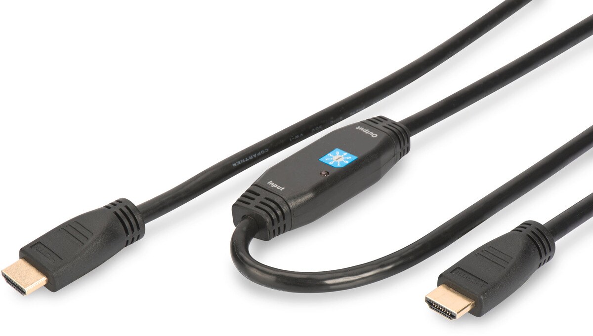 ASSMANN HDMI Kabel Typ A m/ amp.  10.0m Full HD  gold sw. 