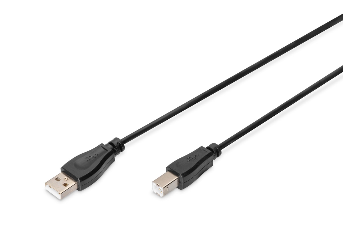 DIGITUS USB 2.0 Typ A-B St/St 1.8m Anschlusskabel schwarz 