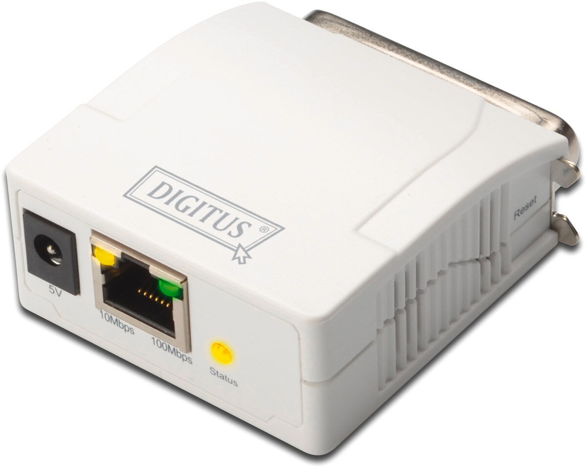DIGITUS Fast Ethernet Print Server 1x RJ45 1x DB-36 Centronics 