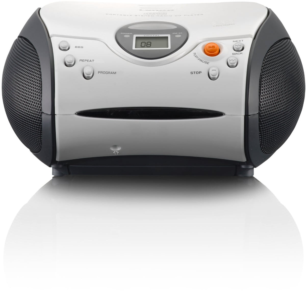 LENCO SCD-24 Stereo UKW-Radio mit CD-Player, wei&szlig;/schwarz 