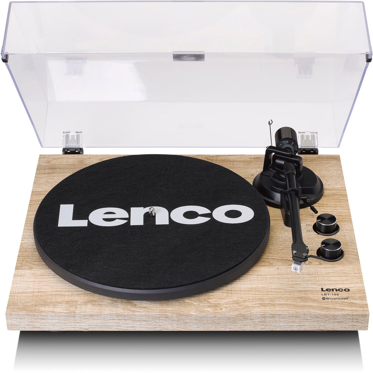 LENCO LBT-188 Bluetooth Plattenspieler mit USB, Kiefer 