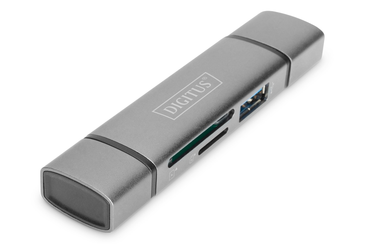 DIGITUS Dual Card Reader Hub USB-C&trade; / USB 3.0, OTG 