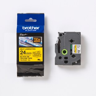 Brother TZe-SL651  gelb/schwarz, 24 mm, selbstlaminierend, 8 m 