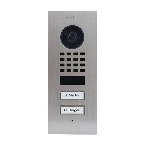 DoorBird D1102V IP Vid. T&uuml;rst. V4A Edels. 2Ruftasten Unterputz 