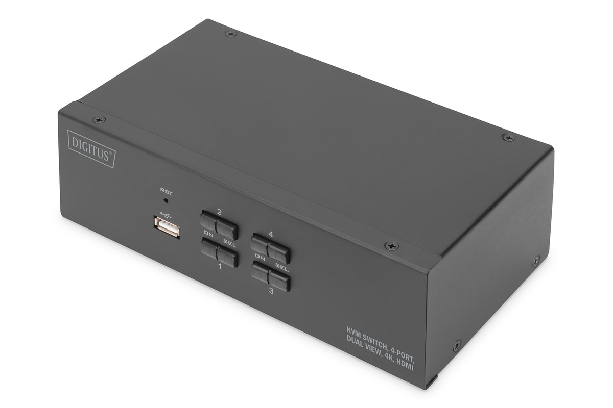 DIGITUS KVM-Switch, 4-Port, Dual-Display, 4K, HDMI&reg; 