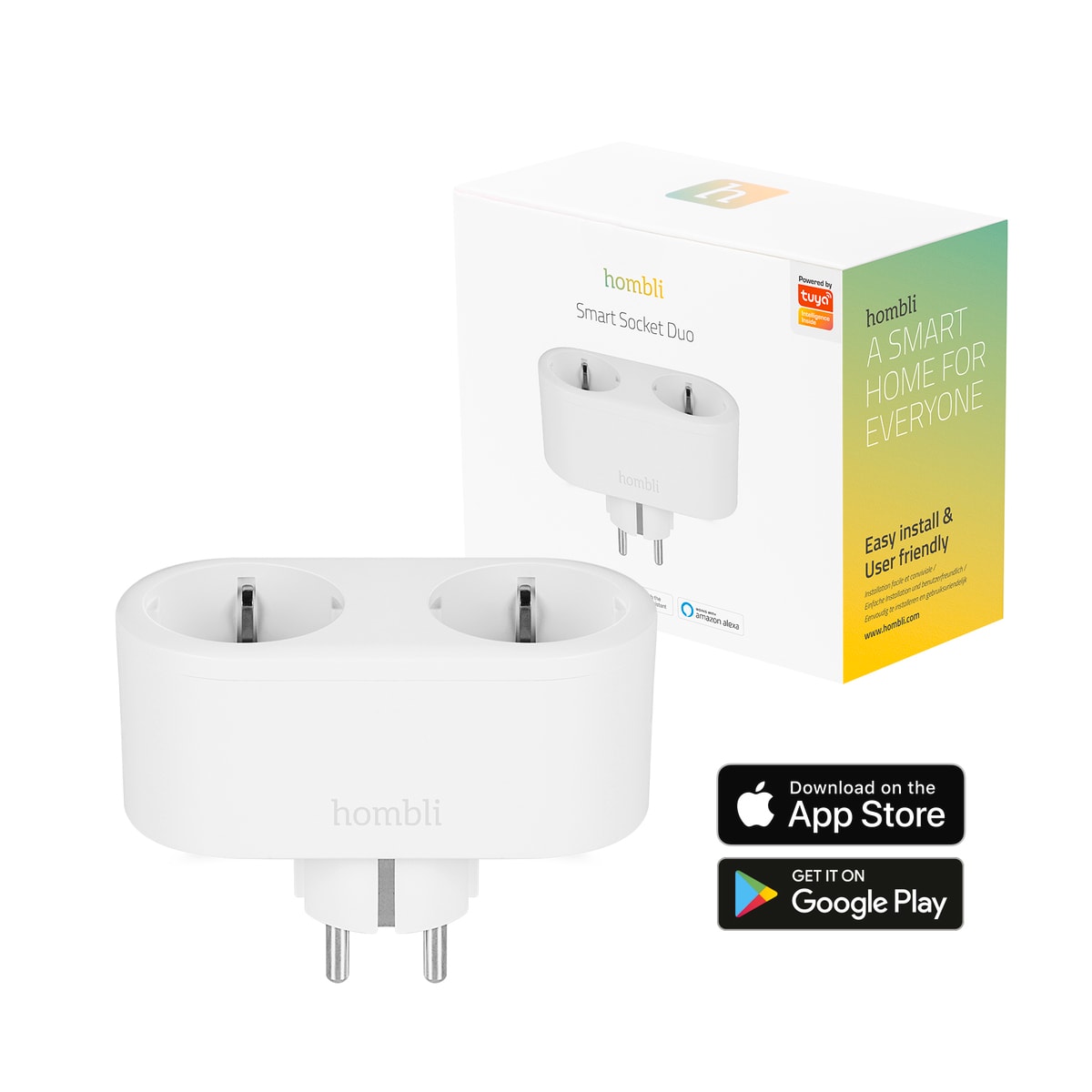 Hombli smarte zweifach Steckdose, wei&szlig; 