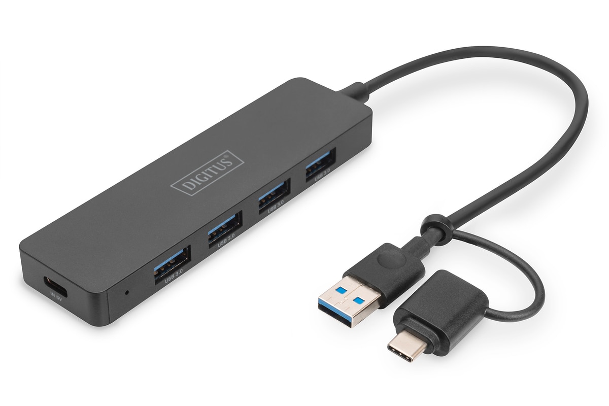 DIGITUS USB 3.0 Hub 4-Port, Slim Line 