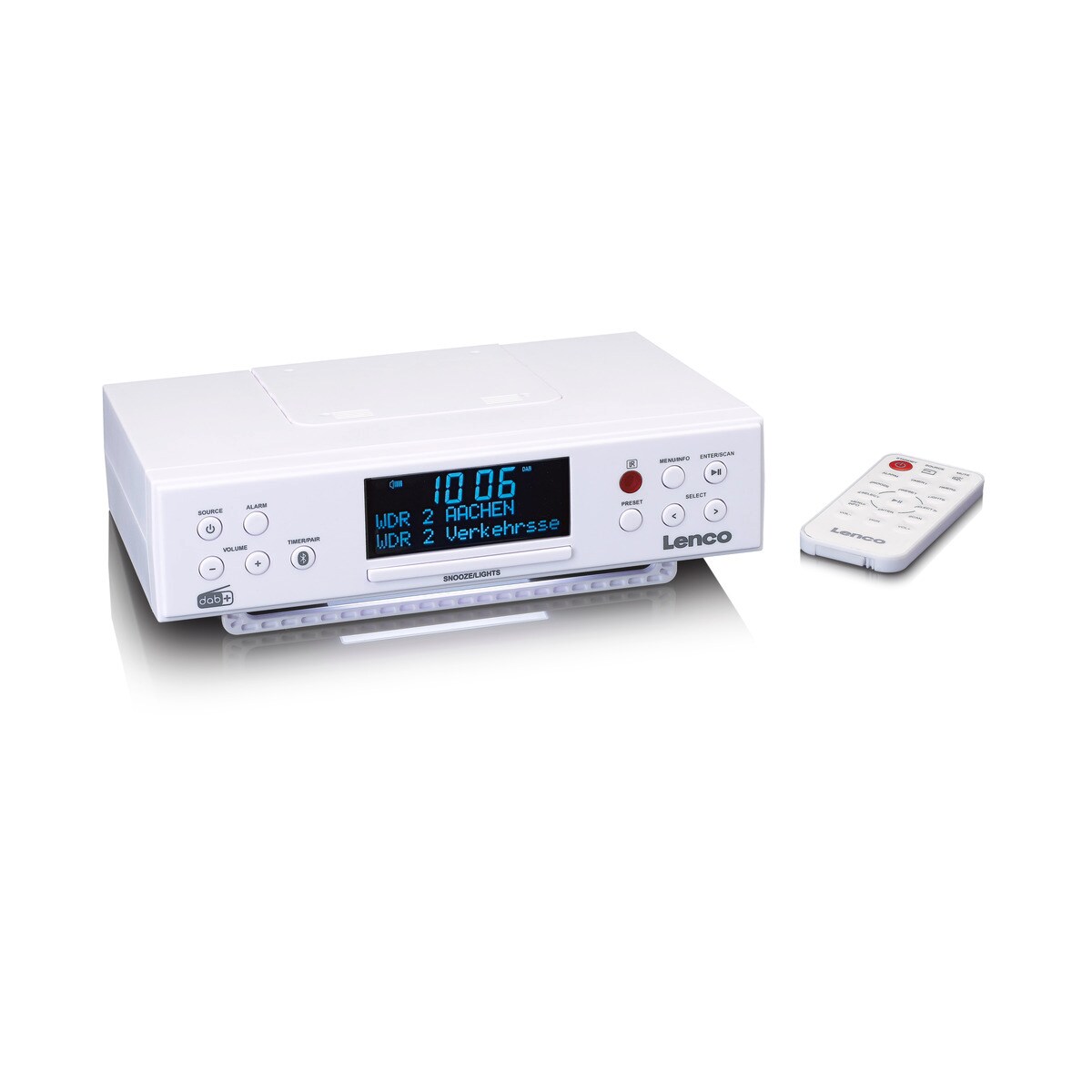 LENCO KCR-190WH K&uuml;chenradio Unterbau mit PLL-FM-Radio DAB+ BT 