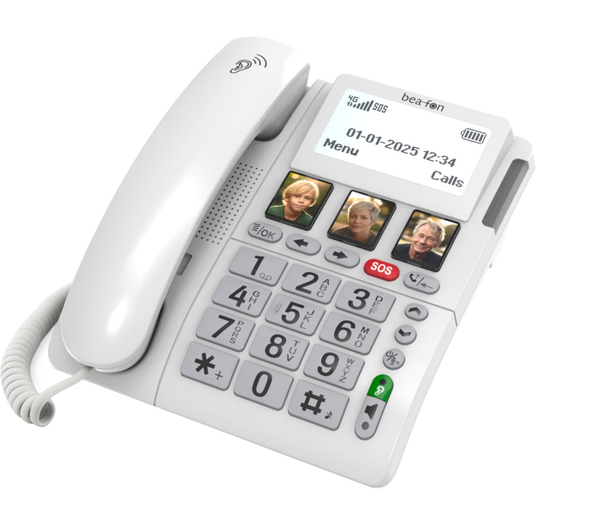 Bea-fon ML10 LTE (4G Tischtelefon) wei&szlig; inkl SOS Armband 