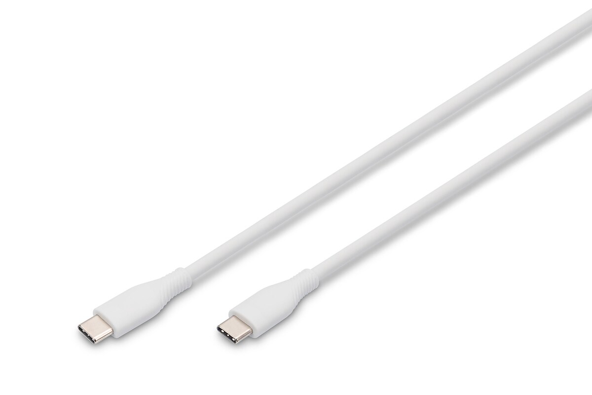 DIGITUS USB-C Silikon Anschlusskabel, 2m, wei&szlig; 