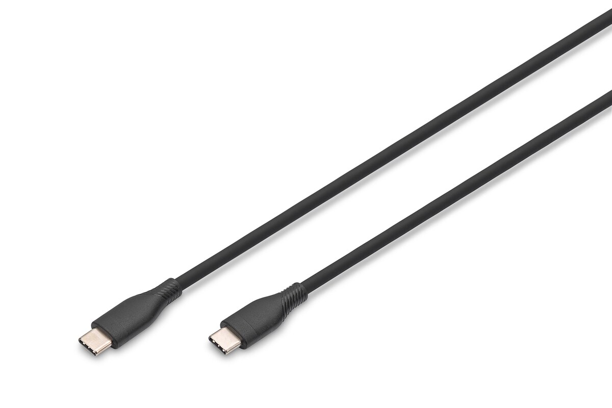 DIGITUS USB-C Silikon Anschlusskabel, 1m, schwarz 