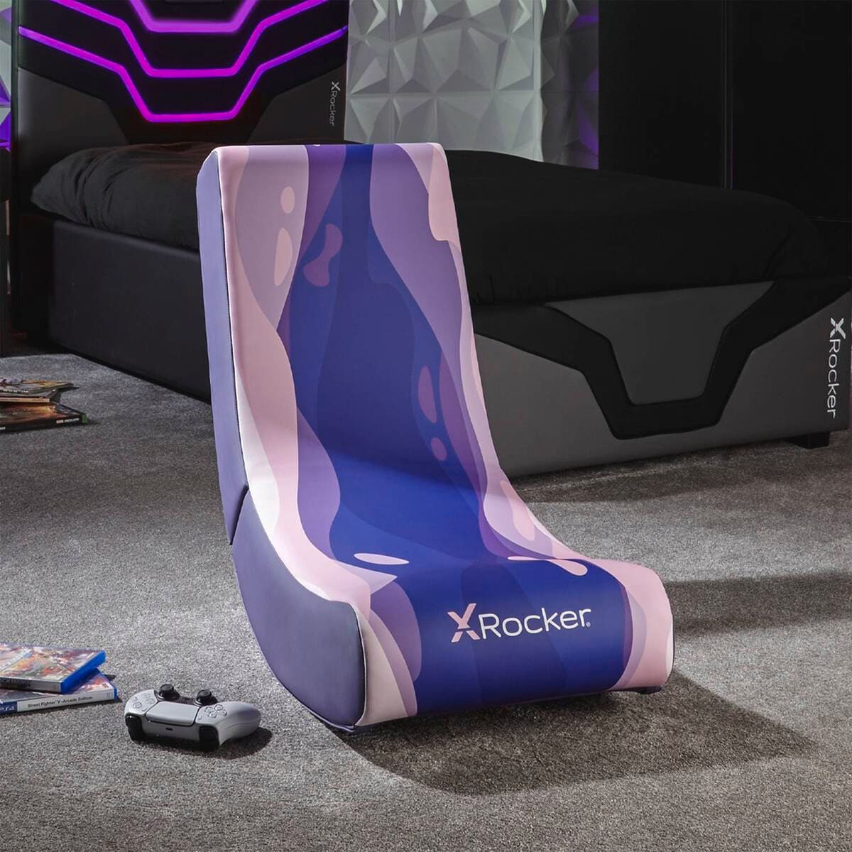 XROCKER Gaming Bodensessel VIDEO ROCKER Lava Pink/klappbar 