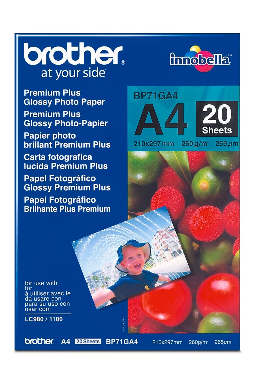 Brother Fotopapier A4 20 Blatt (bis 6000 dpi) 260g/m&sup2; 