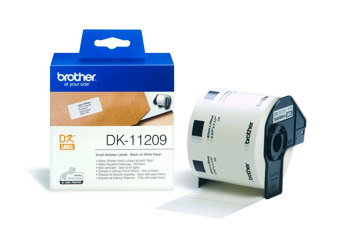 Brother Adressetiketten DK-11209 (800 St.) wei&szlig; 29 x 62 mm 