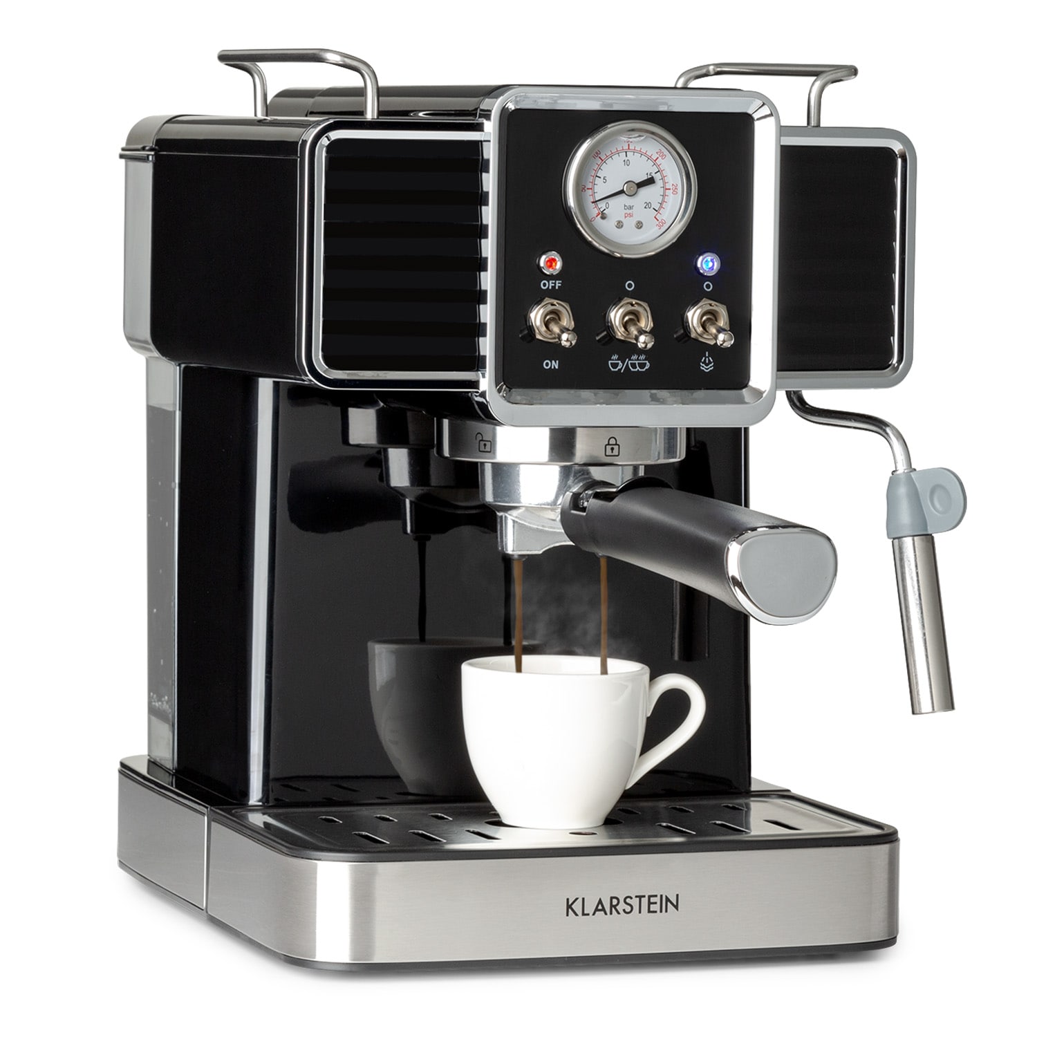 Gusto Classico Espressomaker 1350 Watt 20 Bar Druck 1,5 Liter Schwarz - Bild 1