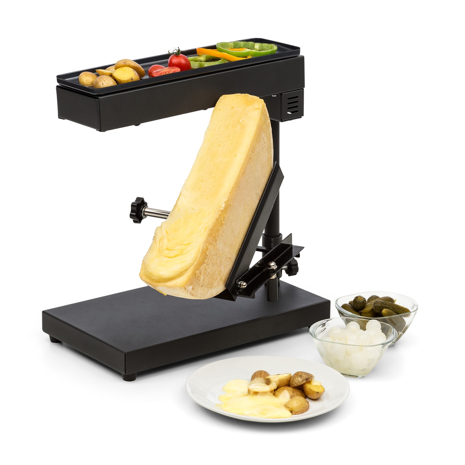 Appenzell Peak Raclette mit Grill 1000W Thermostatschalter schwarz - Bild 1