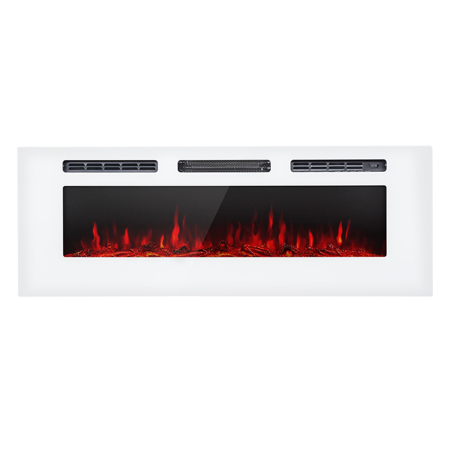 Galeras Elektrischer Wand- und Einbaukamin 1800 W LED 3 Farben Timer Wei&szlig; 127 x 47 x 13 cm - Bild 1