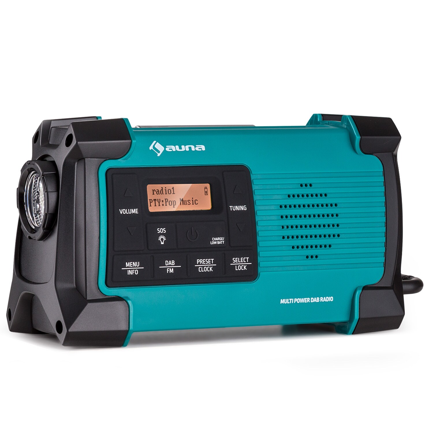 Patagonia DAB+ Outdoor-Radio DAB / DAB+ / FM Kurbelaufladung USB   SOS-Alarm wasserdicht Gr&uuml;n - Bild 1