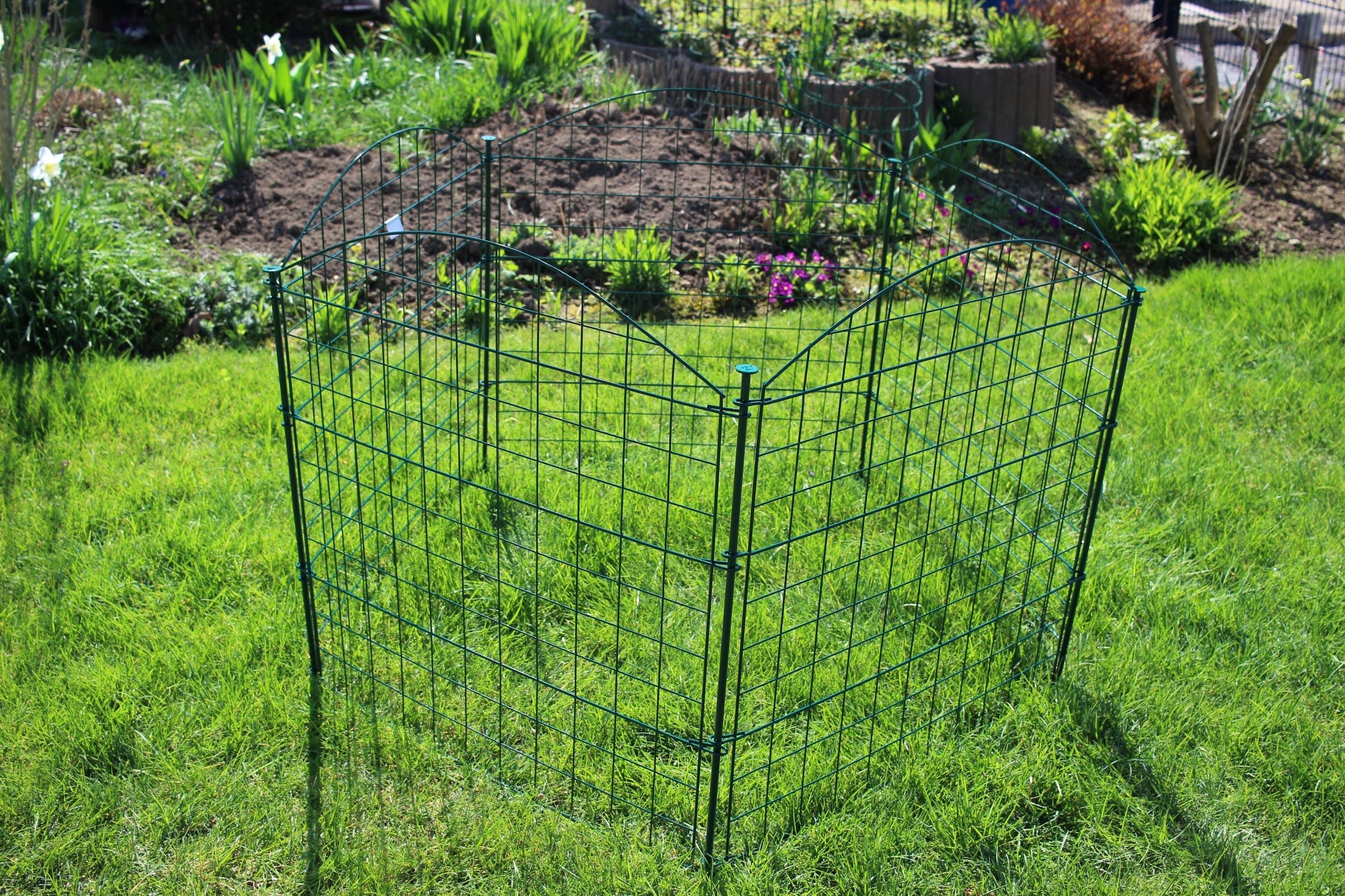 HC Garten & Freizeit Teichzaun Oberbogen Komplettset dunkelgr&uuml;n 