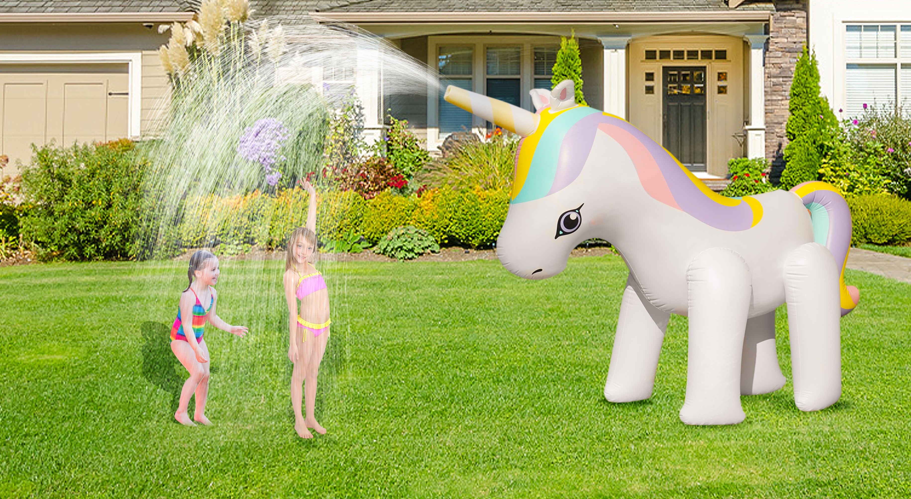 HC Garten & Freizeit Kinder Wassersprenkler Einhorn bunt 315x226x108 cm 