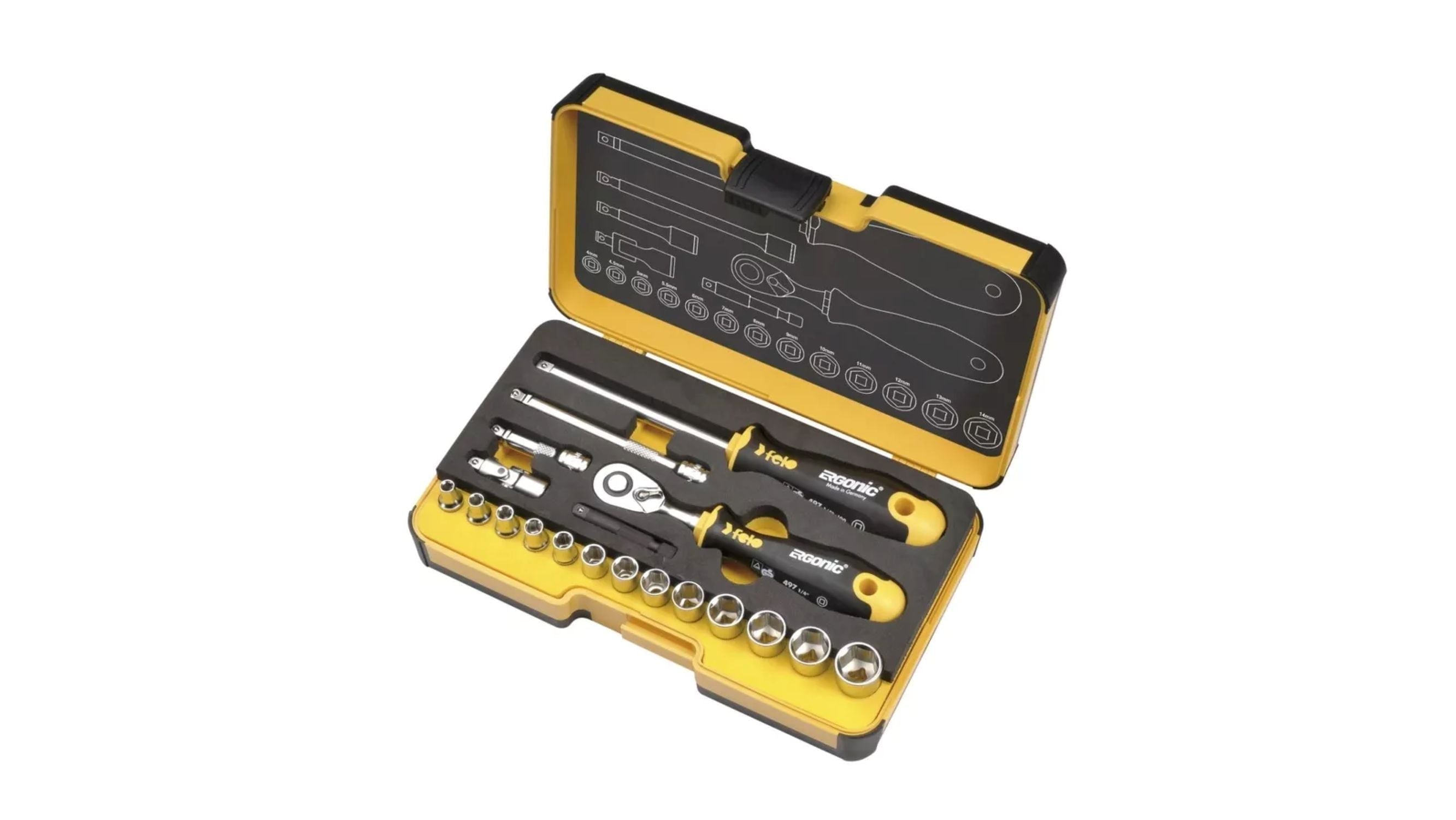 Felo Steckschl&uuml;sselsatz 1/4" 19 tlg. - 5781906 