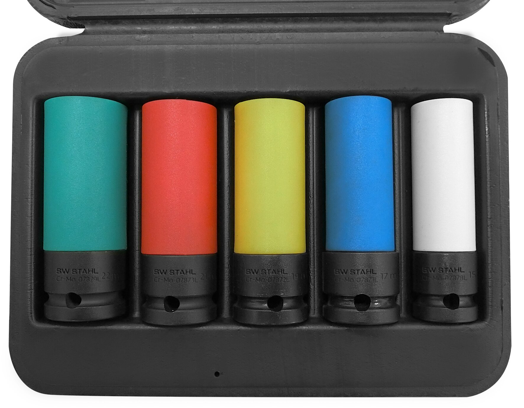 SW-Stahl Radmutterneins&auml;tze, 1/2", 15, 17, 19, 21, 22 mm, 5-teilig 