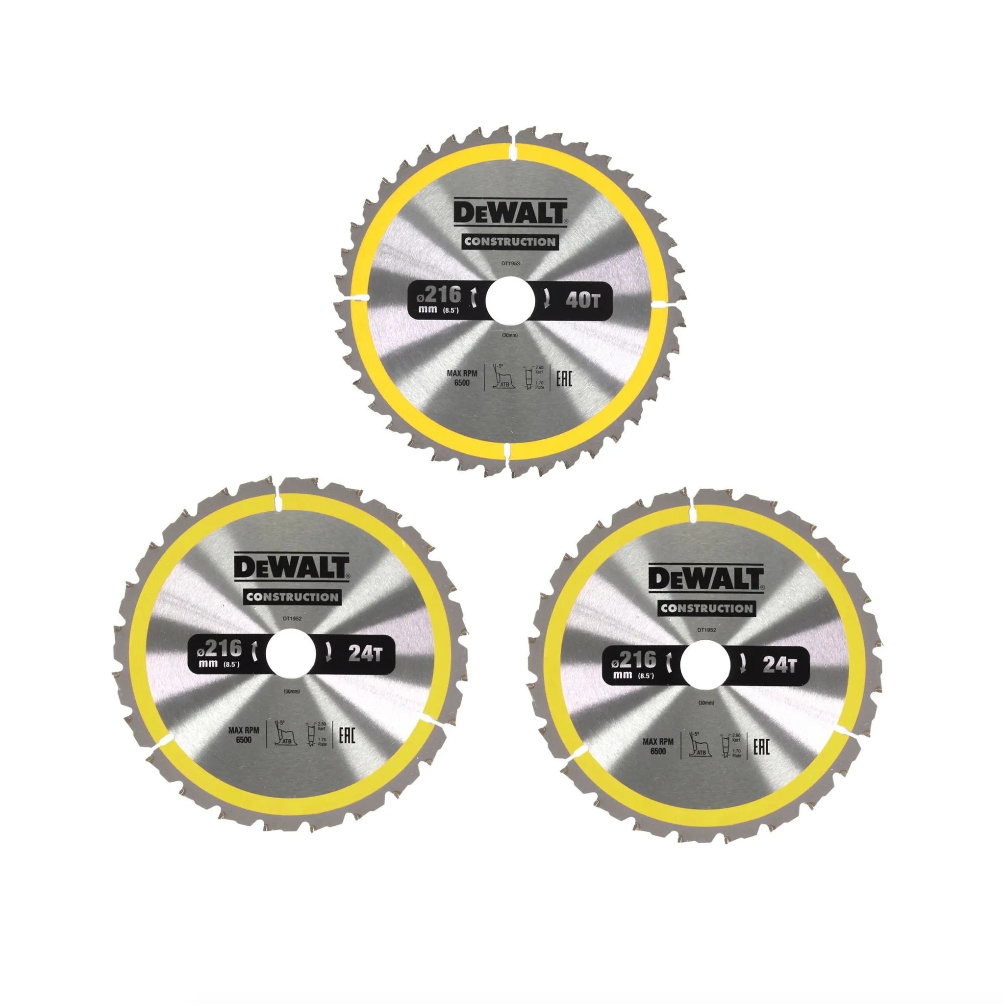 DeWalt Kreiss&auml;geblatt-Set 216 x 30 mm 3-tlg. 