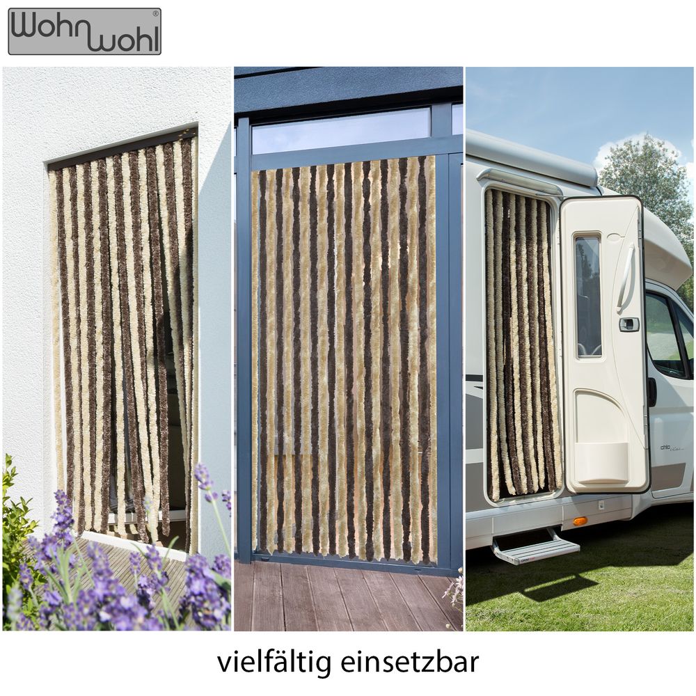 Flauschvorhang Tür-Vorhang Insektenschutz Camping Wohnwagen