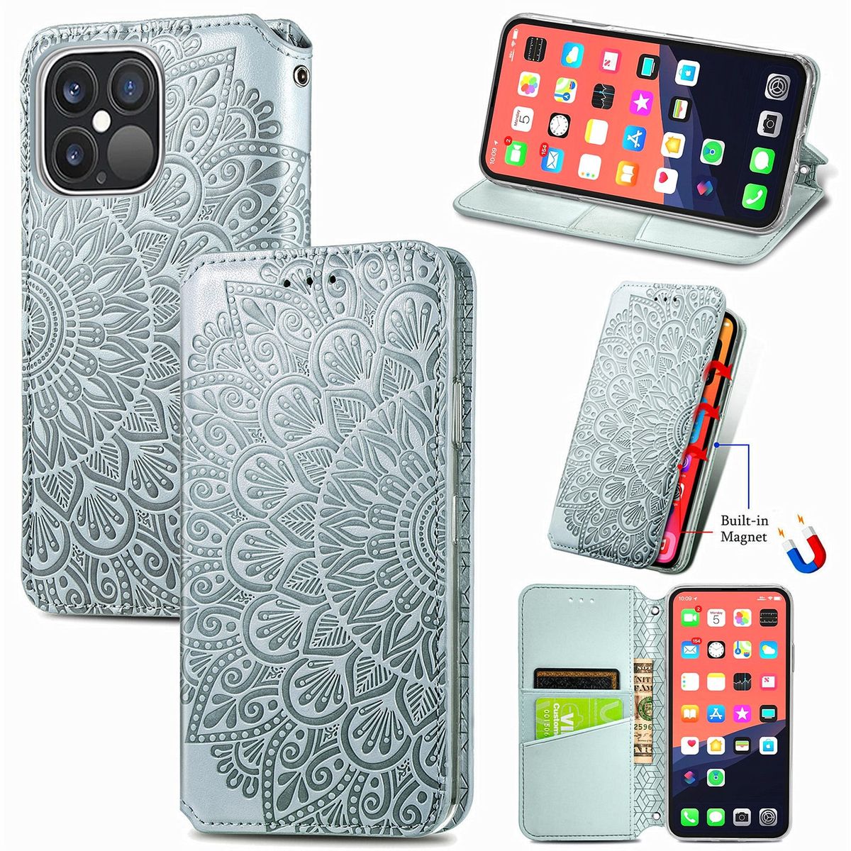 H&uuml;lle Handy Schutz f&uuml;r Apple iPhone 13 Pro Max Case Cover Tasche Etuis Grau Neu 