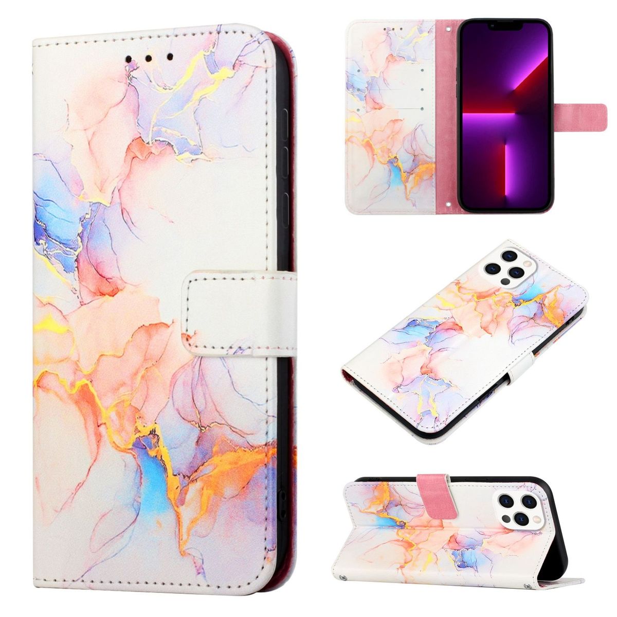 H&uuml;lle Handy Schutz f&uuml;r Apple iPhone 15 Pro Max Case Cover Klapp Tasche Wallet - Bild 1