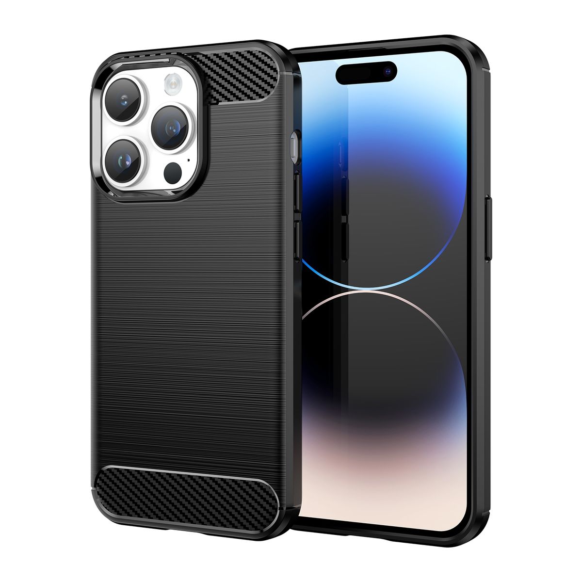 H&uuml;lle Handy Schutz f&uuml;r Apple iPhone 15 Pro Max Case Cover Tasche Etuis Carbon - Bild 1