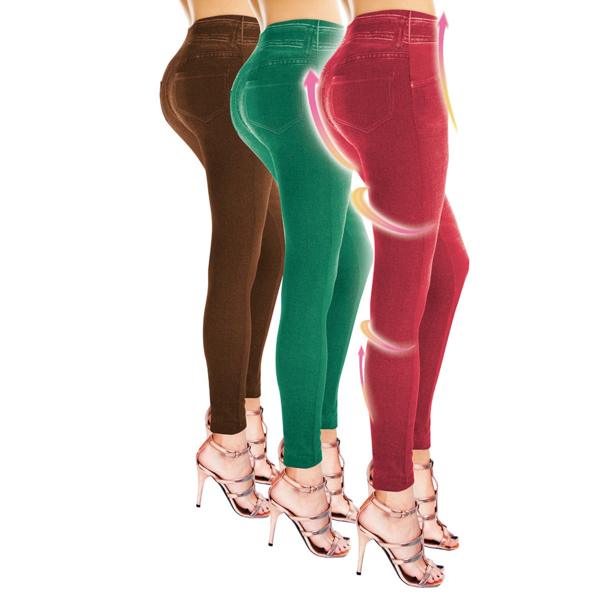Comfortisse&reg; Jeggings - Leggings 3er Set mit Taschen Summer Shaper Jeggings 